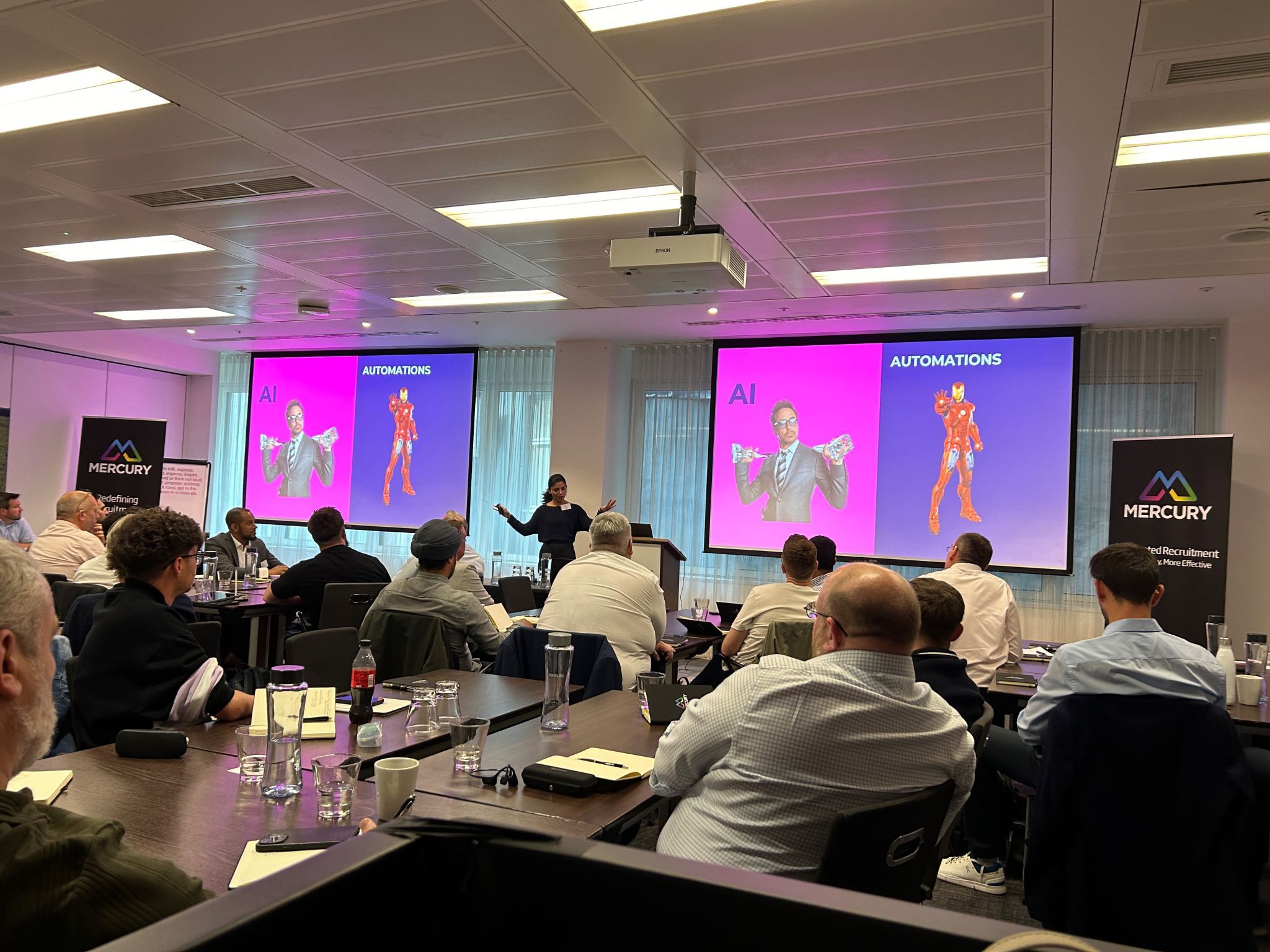 Khyati Pal leading a practical session about AI and automation